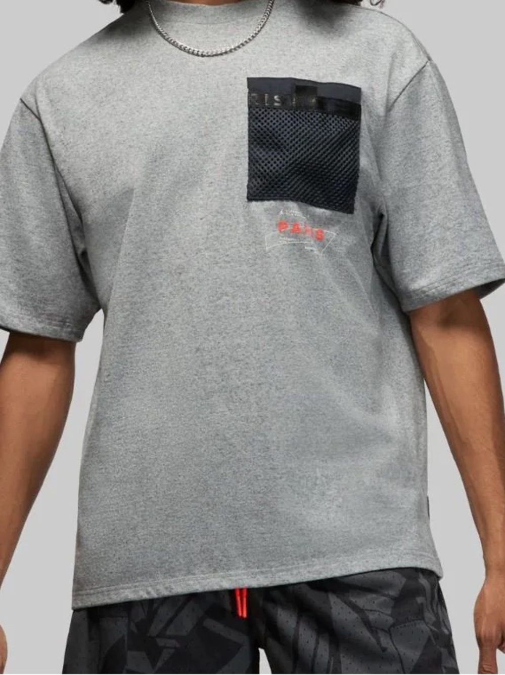 Nike Jordan x Paris Saint-Germain PSG Mesh Pocket T-Shirt Grey